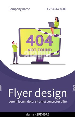 Winzige Programmierer, die mit Systemfehler arbeiten Stock Vektor