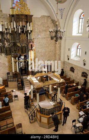 Das Innere der Hurva-Synagoge im jüdischen Viertel der Altstadt von Jerusalem Stockfoto