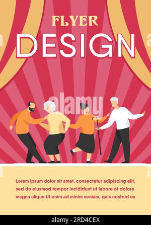 Glückliche ältere Leute tanzen auf der Party Stock Vektor