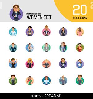 Frauen-Icons-Set Stock Vektor