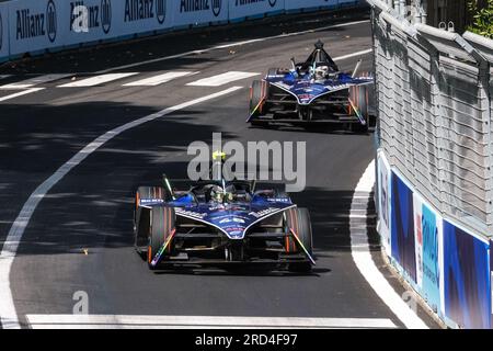 Edoardo Mortara aus der Schweiz und Maserati MSG Rennen während Runde 14 der ABB Formel E Weltmeisterschaft 2023 Hankook Rome E-Prix. Stockfoto