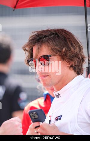 Rom, Italien. 16. Juli 2023. Roberto Merhi aus Spanien und Mahindra Racing in Runde 14 der ABB Formel E-Weltmeisterschaft 2023 Hankook Rome E-Prix. (Foto: Davide Di Lalla/SOPA Images/Sipa USA) Guthaben: SIPA USA/Alamy Live News Stockfoto