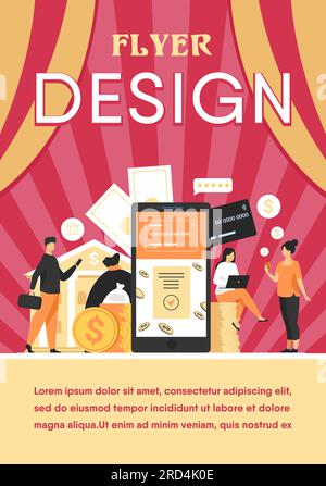 Menschen mit Smartphones, die eine mobile Banking-App verwenden Stock Vektor