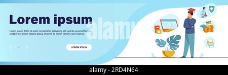 Studiengang für männliche Studentinnen im College Stock Vektor