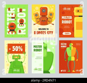 Roboter Flyer-Set für den Einzelhandel Stock Vektor