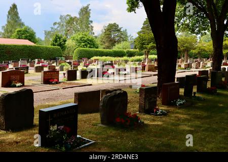 Der Lutherische Friedhof in Karjaa/Karis in der Region Uusimaa in Südfinnland Stockfoto