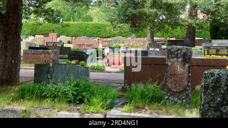 Der Lutherische Friedhof in Karjaa/Karis in der Region Uusimaa in Südfinnland Stockfoto