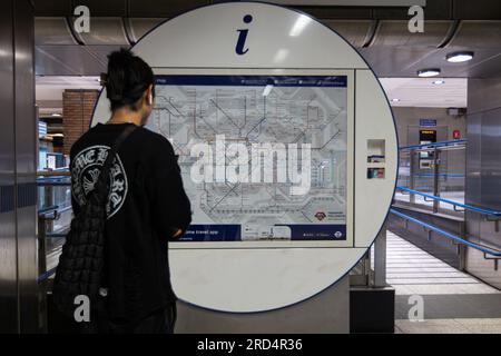 London, Vereinigtes Königreich - 18. Juli 2023: Fahrer und Mitarbeiter der Londoner U-Bahn werden vom 23. Juli bis zum 29. Juli streiken. Stockfoto