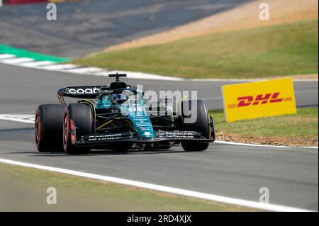 Silverstone, Großbritannien - Freitag, 7. Juli 2023 - FORMEL 1 ARAMCO BRITISCHER GRAND PRIX 2023 - Lance Walk (Kanada) - Aston Martin Aramco Cognizant F1 Team Stockfoto