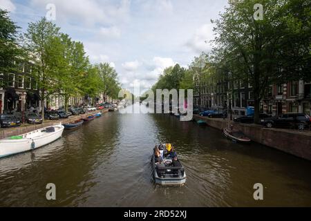 Boote in Amsterdam Stockfoto