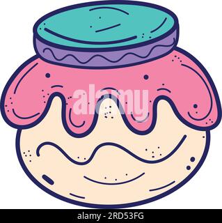 Isolierter farbiger Symbolvektor für die Skizze der Konfitüre Stock Vektor