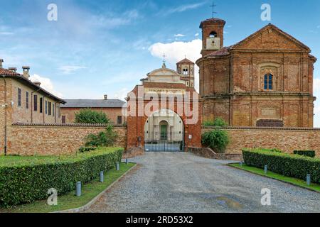 Die Abtei Lucedio, Principato di Lucedio, Ausgangspunkt für den Reisanbau in Europa, Trino, Provinz Vercelli, Piemont, Italien Stockfoto