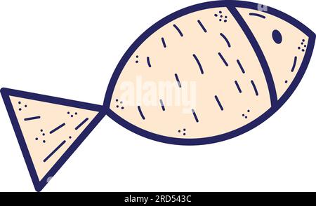 Isolierter farbiger Fisch - Symbolvektor der Skizze Stock Vektor