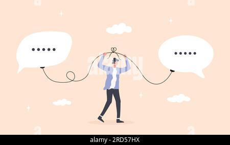 Probleme lösen. Erfolgreiche Verhandlungen, Verstehen der Sprache des Gesprächspartners. Stock Vektor