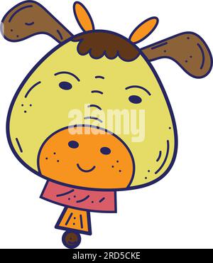 Isolierter, süßer Kuh-Zeichenvektor Stock Vektor