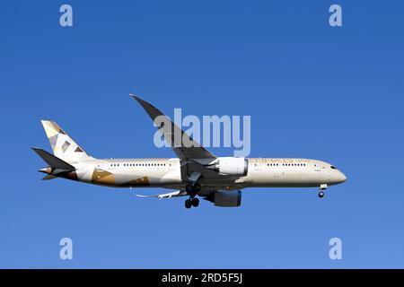 Flugzeug Etihad Airways, Boeing 787-9 Dreamliner, A6-BLS Stockfoto