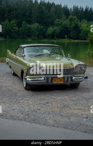 1957 Plymouth Belvedere „Full Size“ klassischer amerikanischer Familienwagen Stockfoto