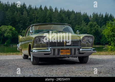 1957 Plymouth Belvedere „Full Size“ klassischer amerikanischer Familienwagen Stockfoto