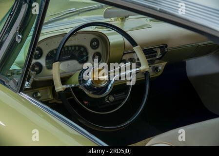 1957 Plymouth Belvedere „Full Size“ klassischer amerikanischer Familienwagen Stockfoto