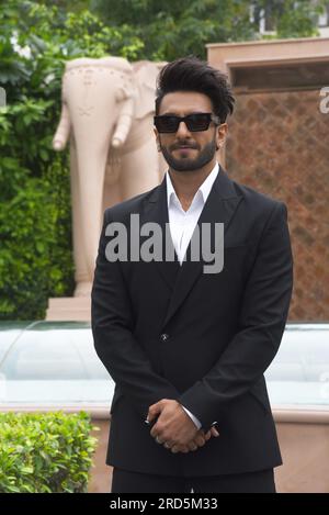18. Juli 2023, Neu-Delhi, Indien: Bollywood-Schauspieler Ranbir Kapoor in Neu-Delhi bei einer Werbeveranstaltung zur Veröffentlichung des neuen Films Rocky Aur Rani Ki Prem Kahani. Der Film wird am 28. Juli in den Theatern auftauchen. (Kreditbild: © Sondeep Shankar/Pacific Press via ZUMA Press Wire) NUR REDAKTIONELLE VERWENDUNG! Nicht für den kommerziellen GEBRAUCH! Stockfoto