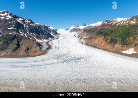Lachs-Gletscher im Sommer in der Nähe von Stewart, British Columbia, Kanada. Stockfoto