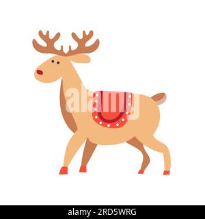 Cartoon-Weihnachtsrentier auf Weiß. Vektordarstellung. Cartoon-Style Stock Vektor