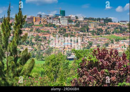 Nachbarschaft in Kigali, Ruanda, in Afrika. Stockfoto