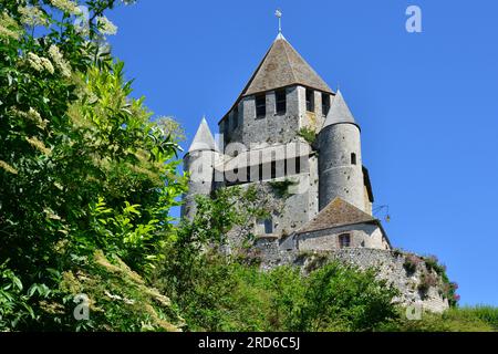 FRANKREICH. SEINE-ET-MARNE (77). PROVINS. DER CESAR-TURM, DER IM 12TH. JAHRHUNDERT ERBAUT WURDE, IST DER EINZIGE ACHTECKIGE DONJON MIT EINER QUADRATISCHEN BASIS IN FRANKREICH. Stockfoto