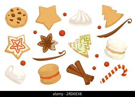Weihnachten Süßigkeiten und traditionelle Lebkuchenkekse Stock Vektor