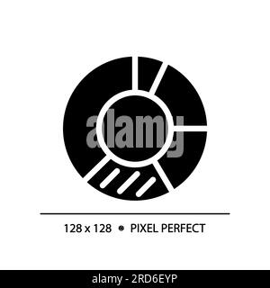 Schwarzes Glyphensymbol für Ringdiagramm Stock Vektor