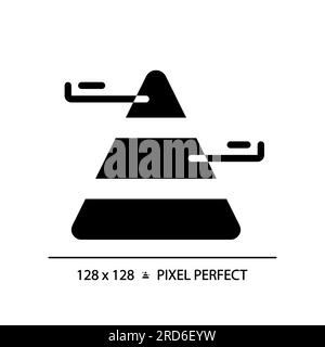 Schwarzes Glyphensymbol für Pyramidendiagramm Stock Vektor