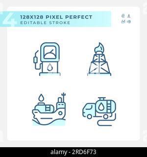 Hellblaue Symbole im Energiesektor Stock Vektor