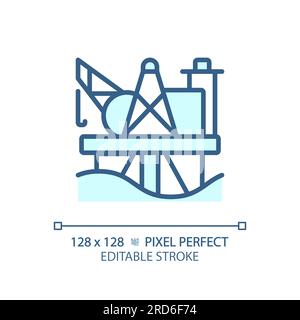 Hellblaues Symbol für Ölplattform Stock Vektor