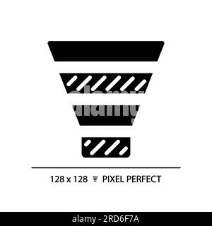 Schwarzes Glyphensymbol für Trichterdiagramm Stock Vektor