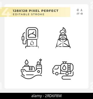 Linearer Symbolsatz für den Energiesektor Stock Vektor