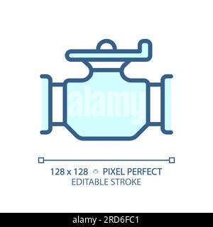 Hellblaues Symbol für Rohrleitungsventil Stock Vektor