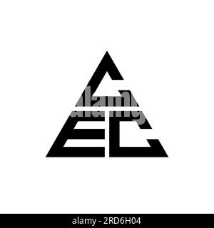 CEC-Logo mit Dreiecksbuchstaben und Dreiecksform. Monogramm mit dem CEC-Dreieck-Logo. CEC-dreieckige Vektorvorlage mit roter Farbe. CEC Triangul Stock Vektor