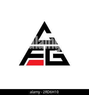 CFG-Logo mit Dreiecksbuchstaben und Dreiecksform. CFG-Monogramm mit Dreieckslogo. CFG-Dreieck-Vektor-Logo-Vorlage mit roter Farbe. CFG Triangul Stock Vektor