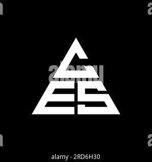 CES-Logo mit Dreiecksbuchstaben und Dreiecksform. Monogramm mit dem Logo des CES-Dreiecks. CES-Dreieck-Vektorvorlage mit roter Farbe. CES Triangul Stock Vektor
