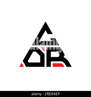 LOGO des COR-Dreiecksbuchstabens mit Dreiecksform. MONOGRAMM MIT DEM COR-Dreieck-Logo. LOGO-Vorlage FÜR COR-Dreieck-Vektor mit roter Farbe. COR triangul Stock Vektor