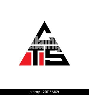 CTS-Logo mit Dreiecksbuchstaben und Dreiecksform. CTS Dreieck-Logo-Monogramm. CTS-dreieckige Vektor-Logo-Vorlage mit roter Farbe. CTS Triangul Stock Vektor