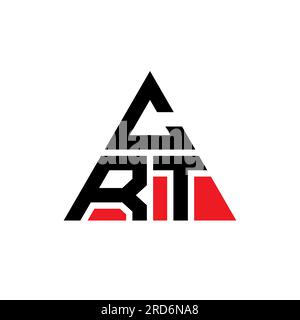 CRT-Logo mit Dreiecksbuchstaben und Dreiecksform. CRT-Monogramm mit Dreieck-Logo. CRT-Dreieck-Vektor-Logo-Vorlage mit roter Farbe. CRT Triangul Stock Vektor