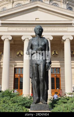 Das rumänische Athenaeum, Bukarests renommierter Konzertsaal, ein architektonisches Juwel und Heimat von George Enescus Philhamonic. Stockfoto