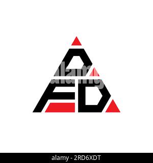 DFD-Logo mit Dreiecksbuchstaben und Dreiecksform. DFD-Monogramm mit Dreieckslogo. DFD-dreieckige Vektorvorlage mit roter Farbe. DFD Triangul Stock Vektor