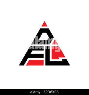 DFL-Logo mit Dreiecksbuchstaben und Dreiecksform. DFL-Dreieck-Logo-Monogramm. DFL-dreieckige Vektorvorlage mit roter Farbe. DFL Triangul Stock Vektor