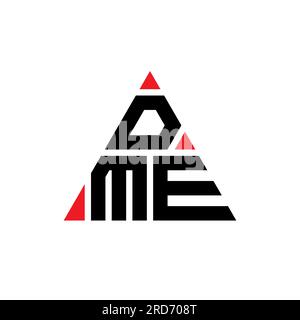 DME-Logo mit dreieckigen Buchstaben und Dreiecksform. DME-Dreieck-Logo-Monogramm. DME-dreieckige Vektor-Logo-Vorlage mit roter Farbe. DME-Triangul Stock Vektor