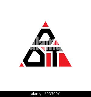 PUNKTMUSTER mit dreieckigen Buchstaben Logo in Dreiecksform. Monogramm mit PUNKTDREIECK-Logo. PUNKTDREIECK-Vektor-Logo-Vorlage mit roter Farbe. DOT Triangul Stock Vektor