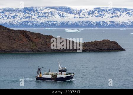 Ikka Nuuk Fischerschiff in Grönland im Juli Stockfoto