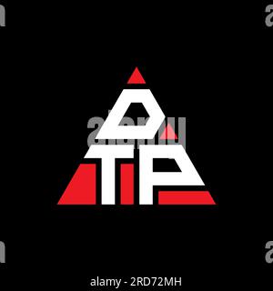 DTP-Logo mit dreieckigem Buchstaben in Dreiecksform. DTP-Dreieck-Logo-Monogramm. DTP-dreieckige Vektorvorlage mit roter Farbe. DTP Triangul Stock Vektor