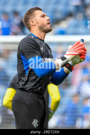 Glasgow, Großbritannien. 18. Juli 2023. Jack Butland of Rangers während des Vorsaison Freundschaftsspiels im Ibrox Stadium, Glasgow. Das Bild sollte lauten: Neil Hanna/Sportimage Credit: Sportimage Ltd/Alamy Live News Stockfoto